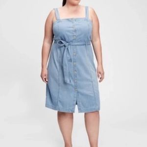 Gap Button-Front Apron Dress with Washwell